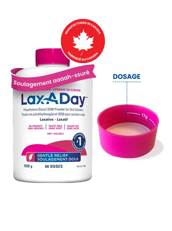 Lax-A-Day PEG 3350 Laxative Powder, 1020 g (60 Doses)
