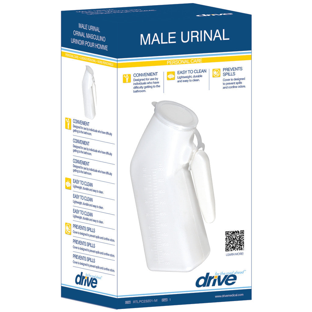Drive Male Urinal with Cap, 32 oz