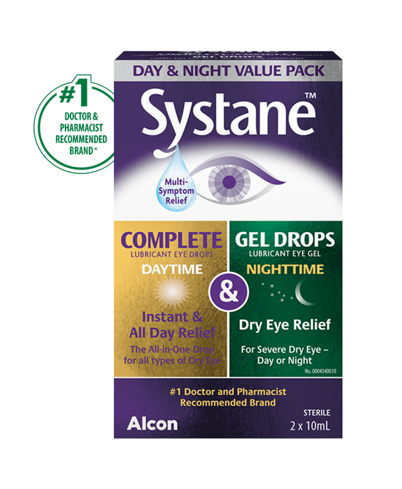 Systane Day & Night Lubricant Eye Drops Value Pack, 2 x 10 mL