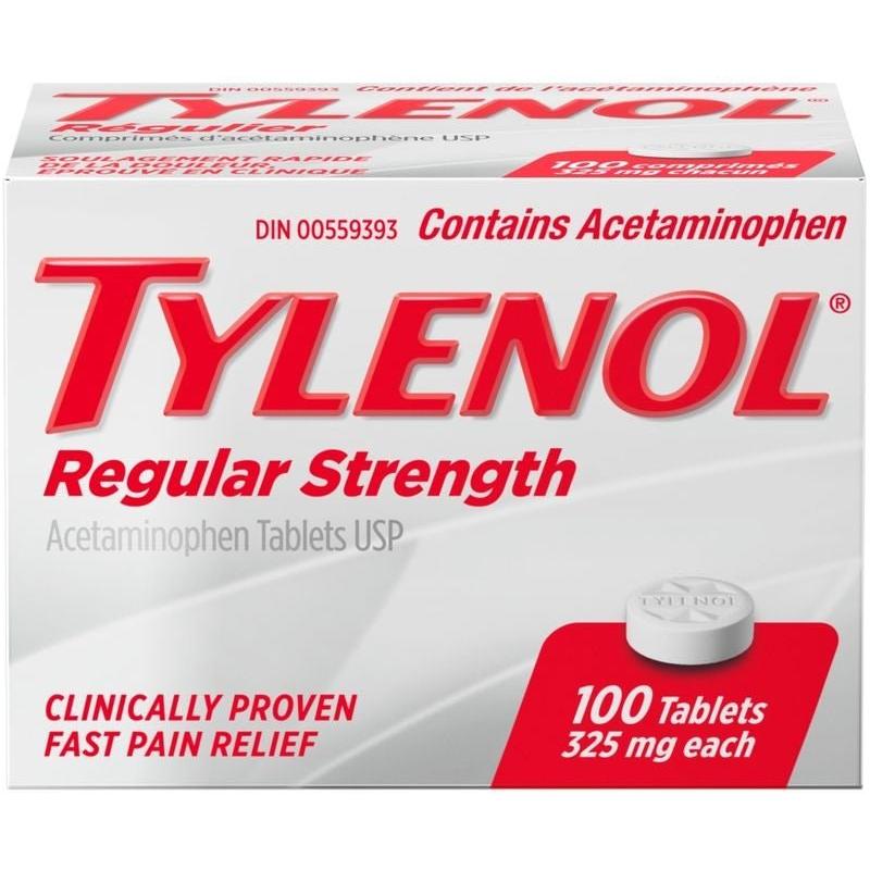 Tylenol Regular Strength Acetaminophen 325 mg Tablets, 100 Count