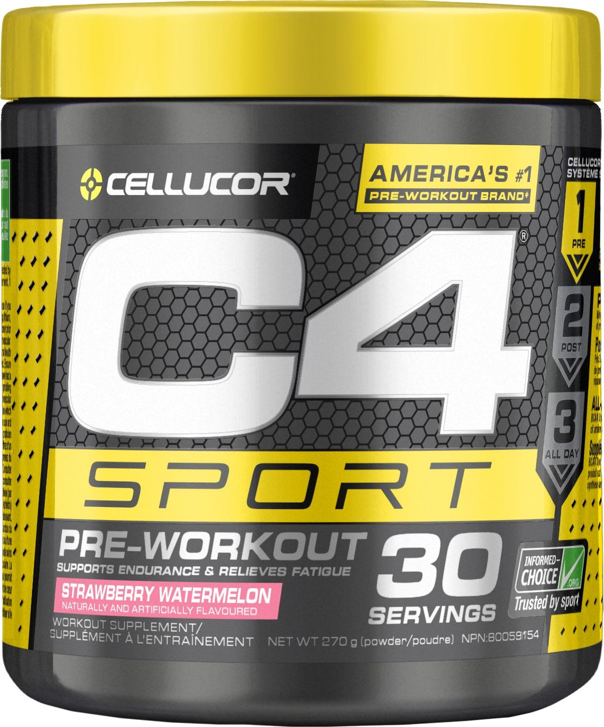 C4 Sport Pre-Workout Powder, Strawberry Watermelon, 270 g