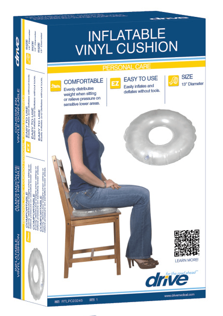Drive Medical Inflatable Vinyl Cushion, Clear