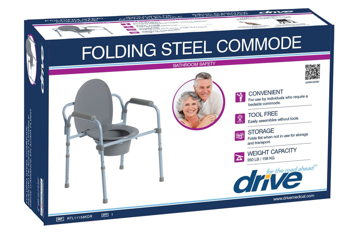 Drive Medical Folding Steel Commode