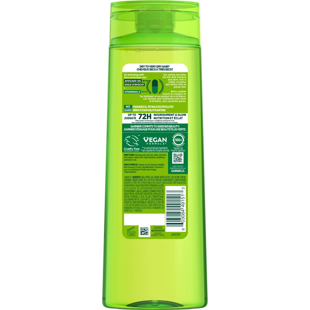 Garnier Fructis Triple Nutrition Fortifying Shampoo, 370 mL