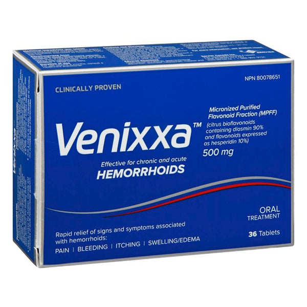 Venixxa Hemorrhoids 500 mg Tablets, 36 Tablets