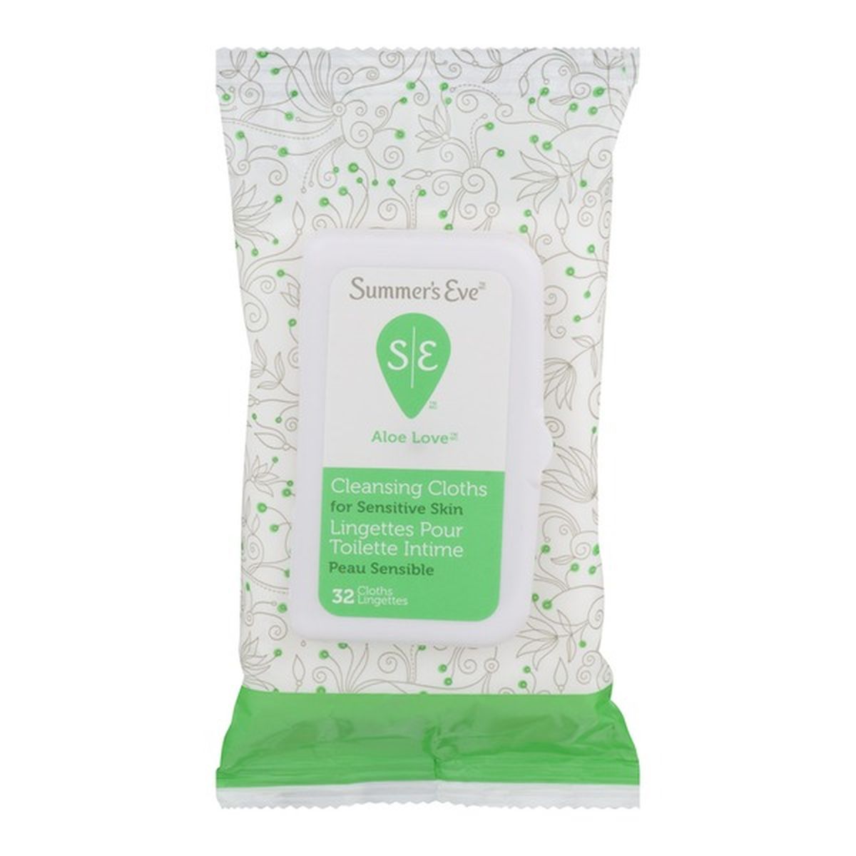 Summer's Eve Aloe Love Cleansing Cloths for Sensitive Skin, 32 Cloths