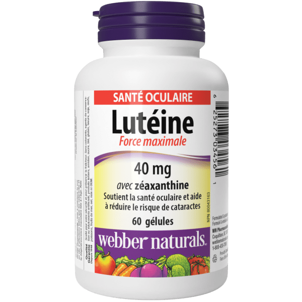 Webber Naturals Lutein with Zeaxanthin Maximum Strength 40 mg, 60 Softgels