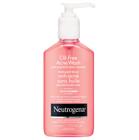Neutrogena Oil-Free Acne Wash Pink Grapefruit Facial Cleanser, 177 mL