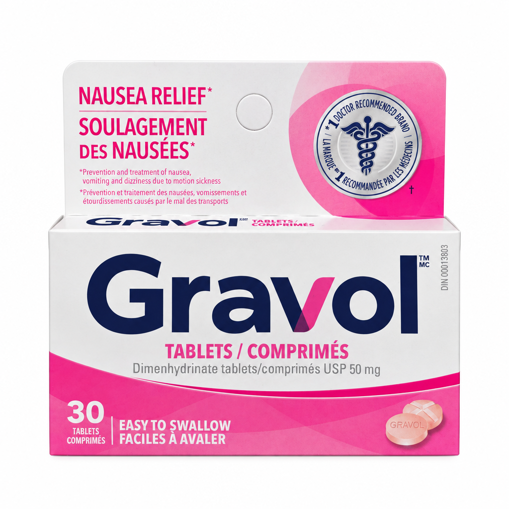 Gravol Easy to Swallow Tablets 50 mg, 30 Tablets