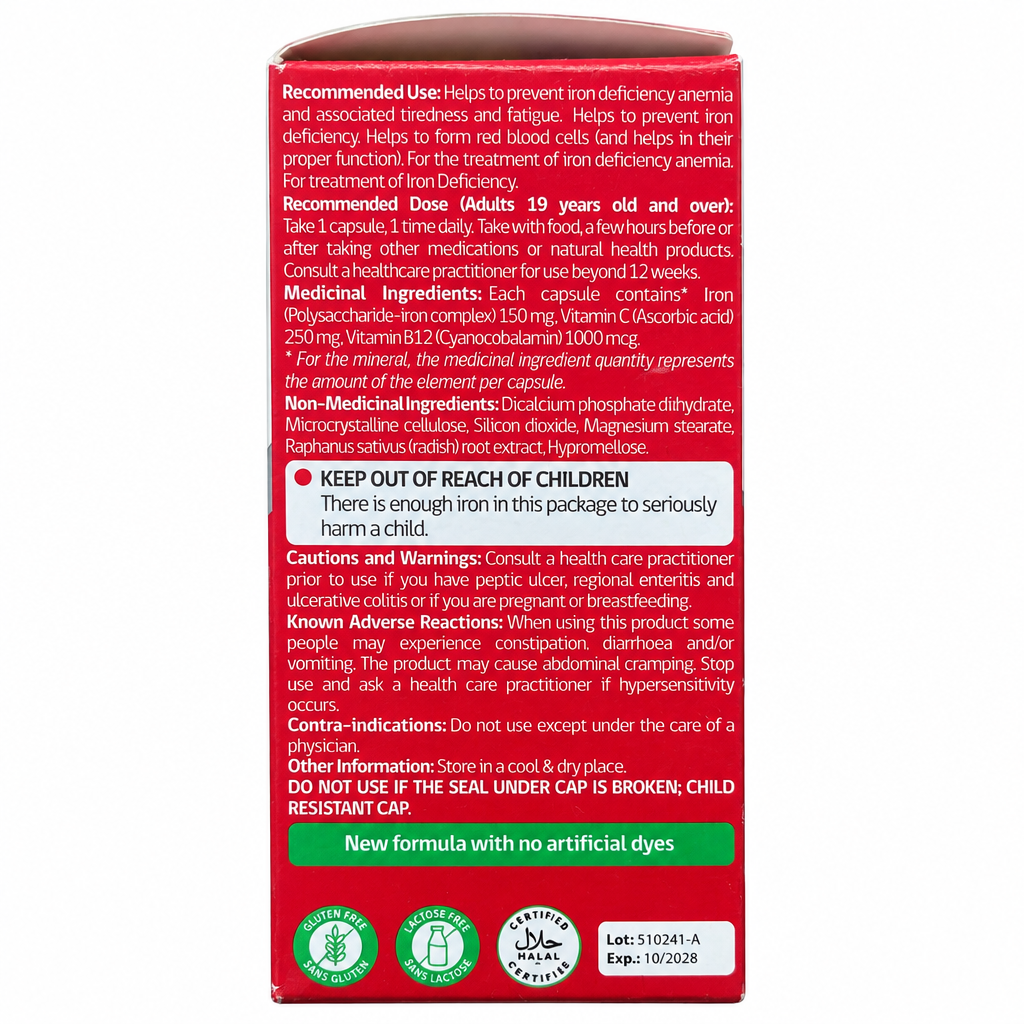 Pharmaris i-max 150 Polysaccharide Iron Complex with Vitamin C & B12, 30 Capsules
