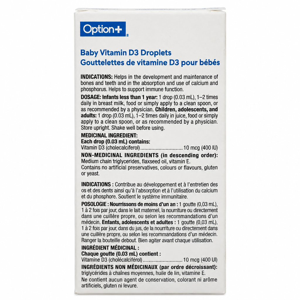 Option+ Baby Vitamin D Droplets 400 IU per Drop, 15 mL