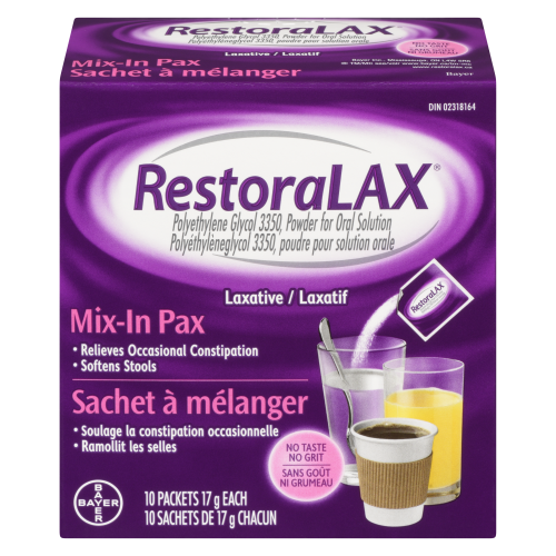 RestoraLAX Mix-In Pax Powder Laxative, 10 x 17 g Sachets