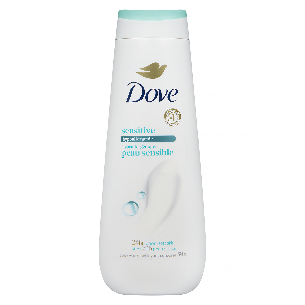 Dove Sensitive Skin Hypoallergenic Body Wash, 591 mL