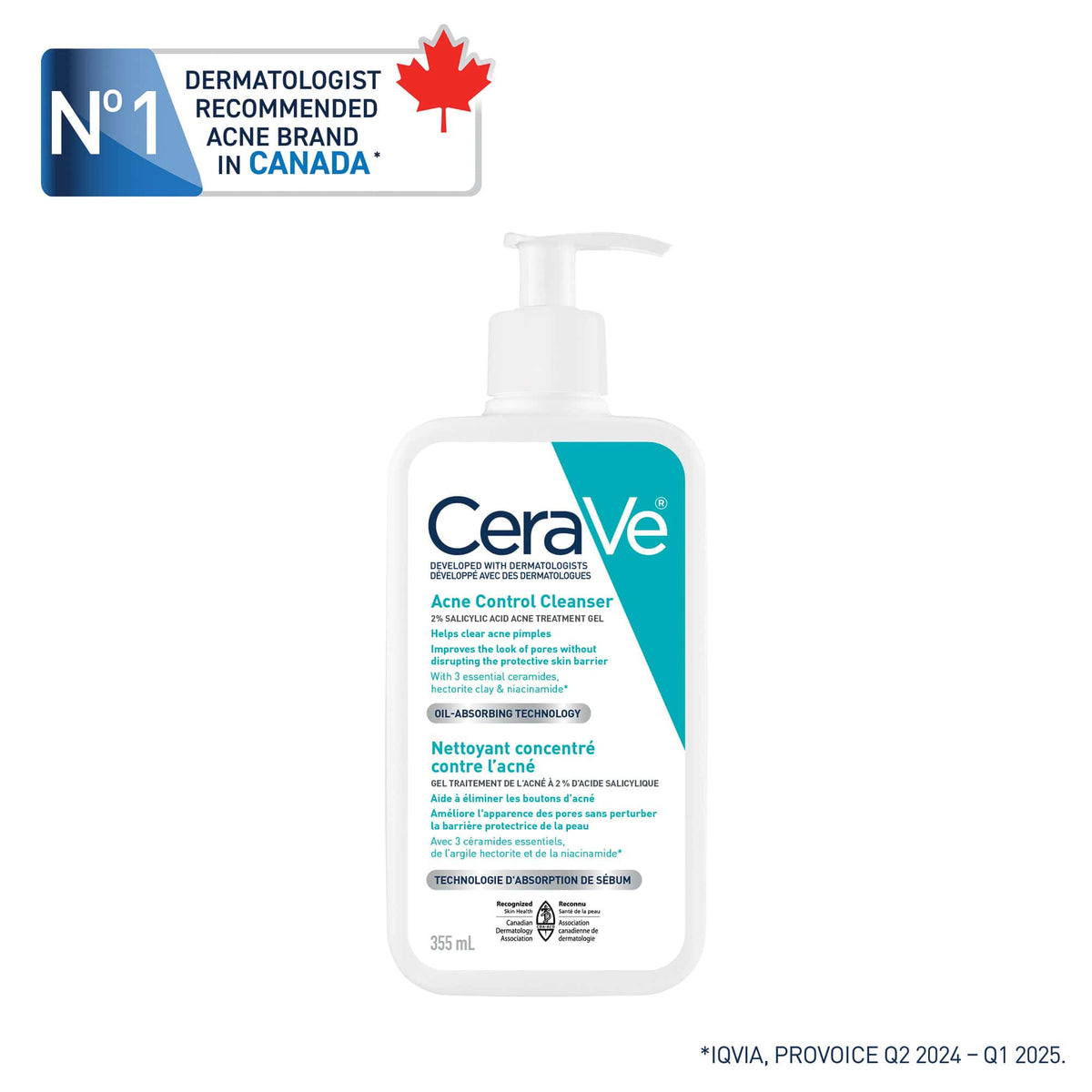 CeraVe Acne Control Cleanser with 2% Salicylic Acid, 237 mL