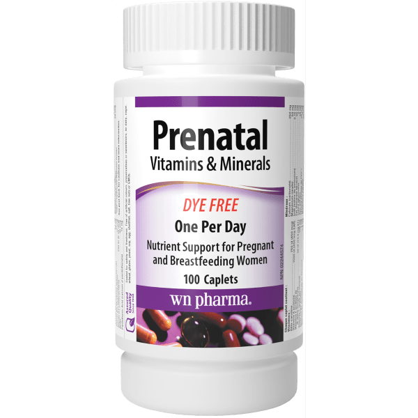 Webber Naturals Prenatal Vitamins & Minerals 35 mg Iron One Per Day, 100 Caplets