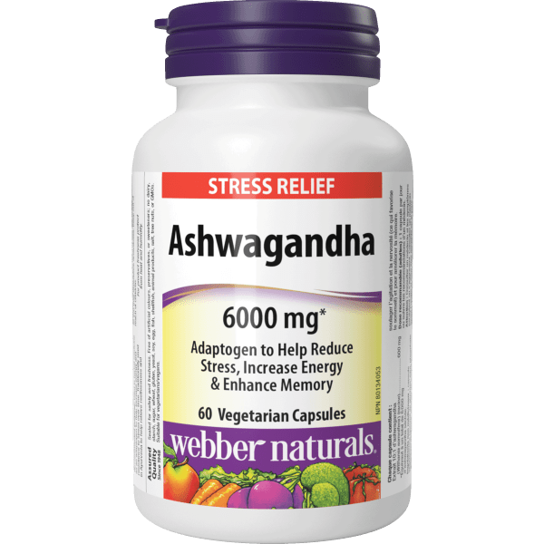 Webber Naturals Ashwagandha 6000 mg, 60 Vegetarian Capsules