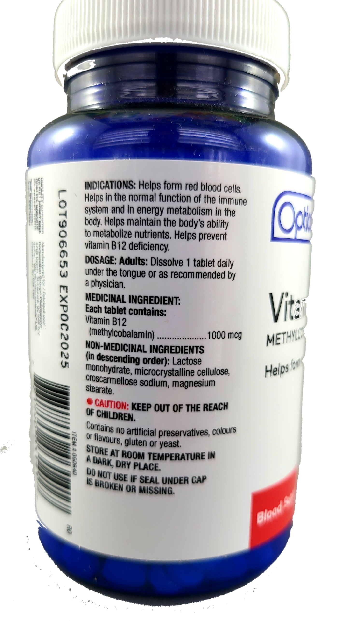 OPTION+ VITAMIN B12 1000MCG 100'S