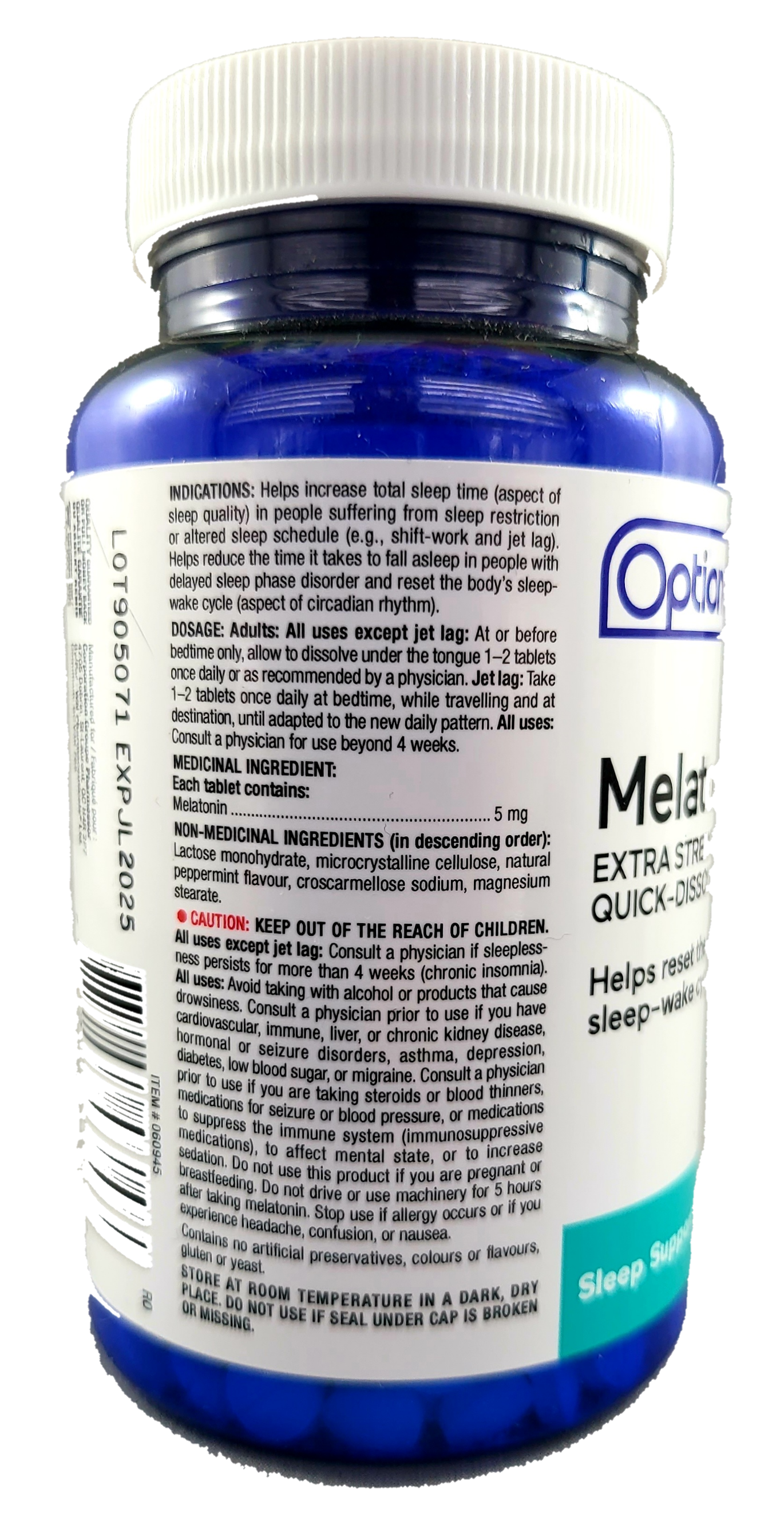 OPTION+ QUICK DISSOLVE MELATONIN EXTRA STRENGTH 5MG 100'S