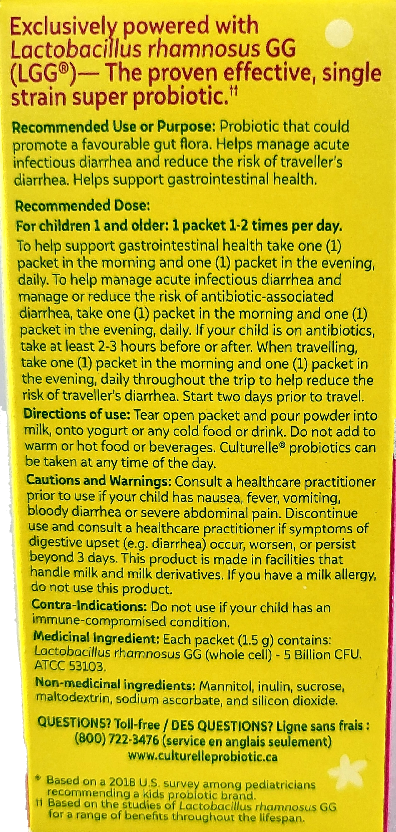 Culturelle Kids Daily Probiotic 30 Packets