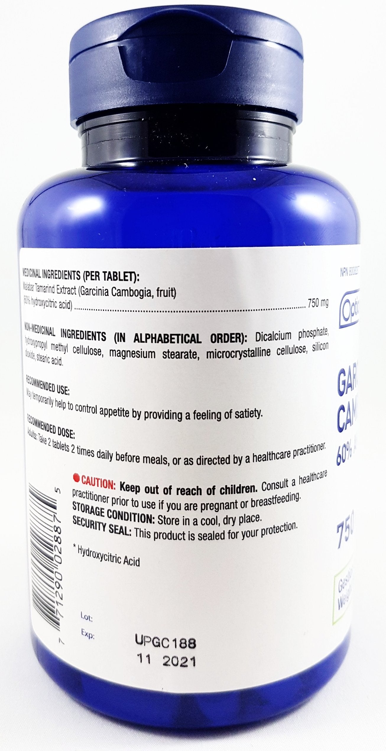 OPTION + GARCINIA CAMBOGIA 750MG 60% AHC* / HCA* 120 TABLETS