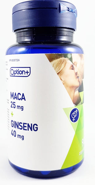 OPTION + MACA 25MG & GINSENG 40MG  90 CAPSULES