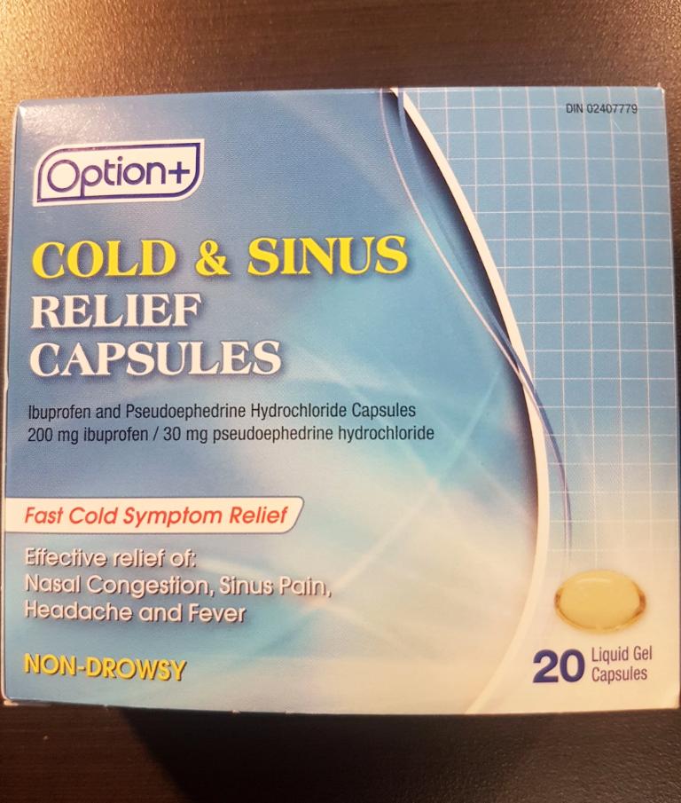 OPTION+ COLD&SINUS RELIEF CAPSULES