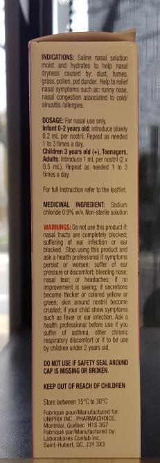 OPTION+ NASAL SALINE DROPS 50ML