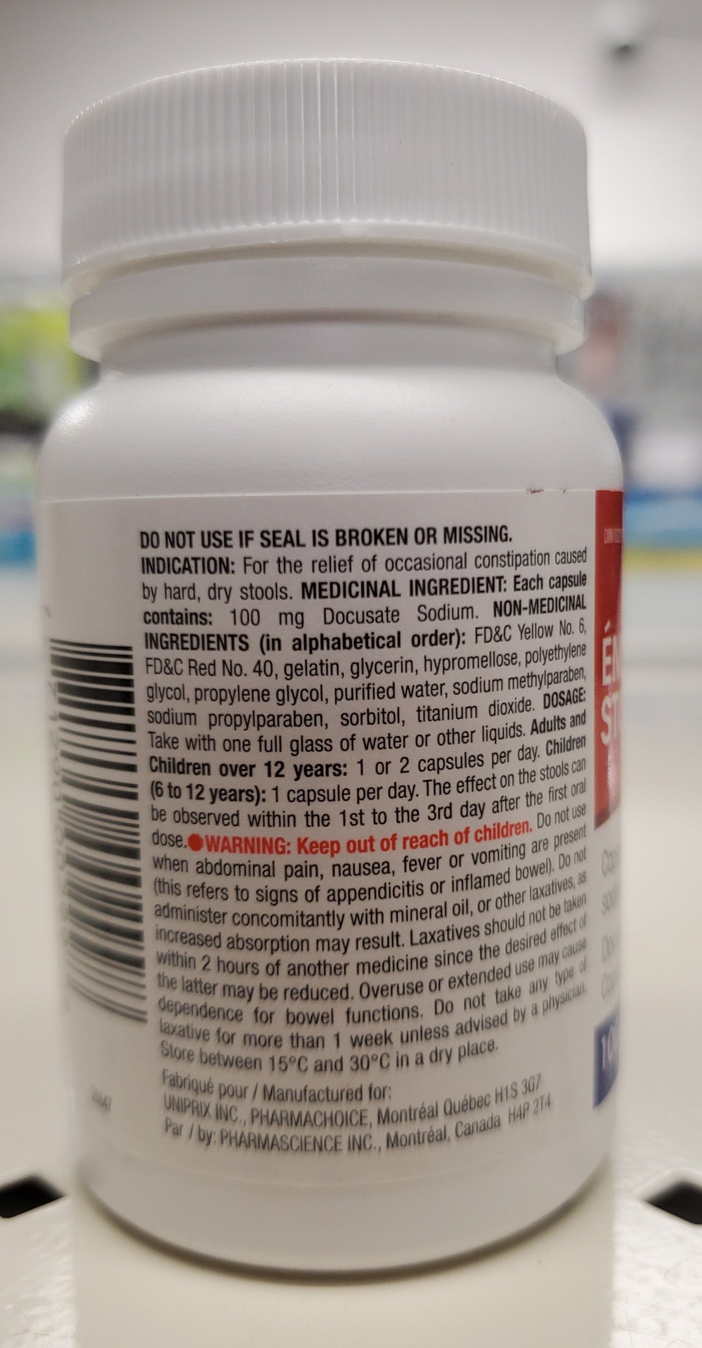 OPTION+ STOOL SOFTENER 100'S