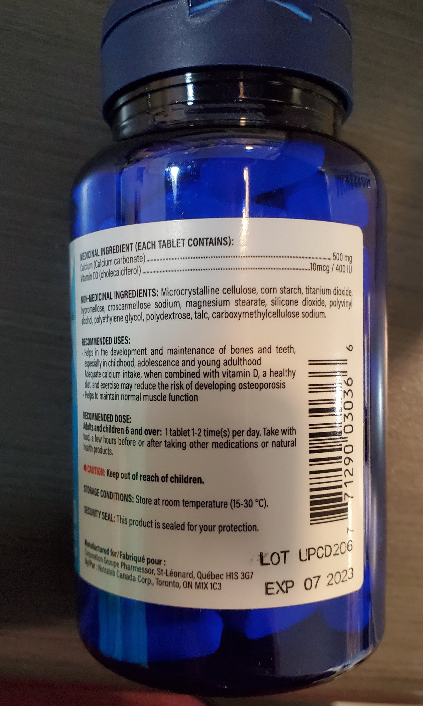 OPTION+ CALCIUM 500MG +VIT D3 400 IU