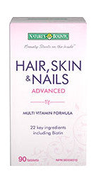 NATURE'S BOUNTY HAIR, SKIN & NAILS ADVANCED TABS 90'S - Queensborough Community Pharmacy