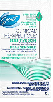 SECRET CLINICAL STRENGTH HYPOALLERGENIC 45G - Queensborough Community Pharmacy