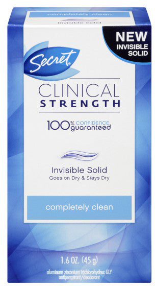 SECRET CLINICAL STRENGTH INVISIBLE SOLID 45G - Queensborough Community Pharmacy
