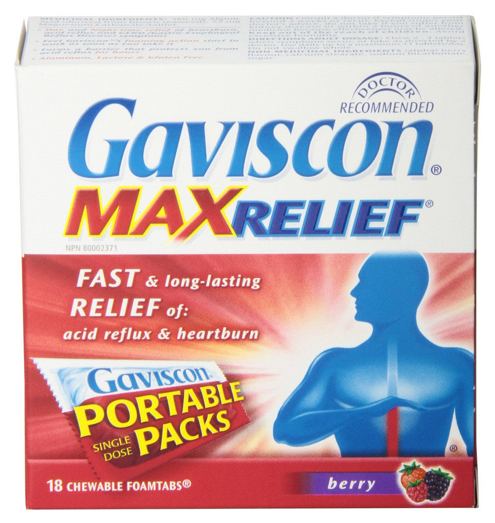 GAVISCON MAXRELIEF BERRY 18'S - Queensborough Community Pharmacy