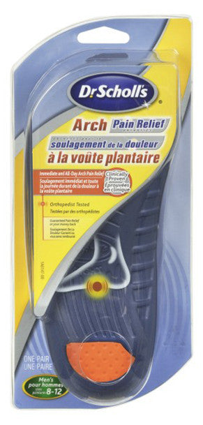 SCHOLL ARCH PAIN RELIEF MEN 1PR - Queensborough Community Pharmacy