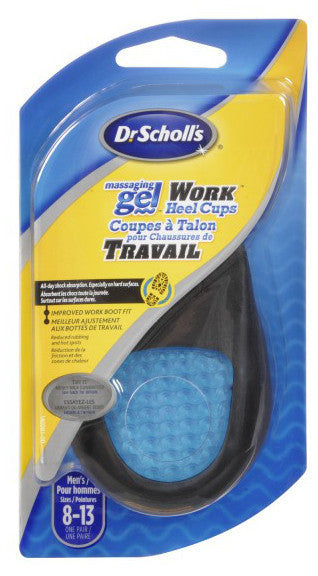 SCHOLL MASSAGE GEL WORK HEEL CUPS MED - Queensborough Community Pharmacy