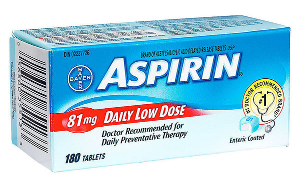 ASPIRIN COATED LOW DOSE 81MG 180'S - Queensborough Community Pharmacy