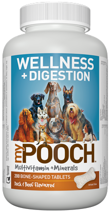 MY POOCH WELLNESS + DIGESTION MULTI VITAMIN 200'S - Queensborough Community Pharmacy
