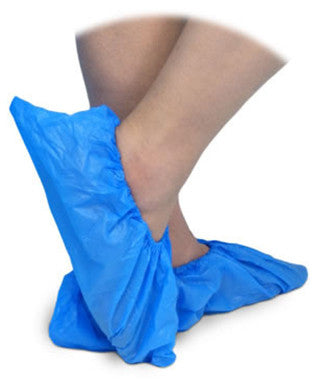 AMG PLASTIC SHOE COVER (250PR) BLUE(018-285) 500'S - Queensborough Community Pharmacy