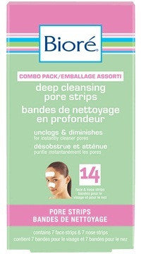 BIORE DEEP CLNS PORE STRIPS FOR FACE AND NOSE COMBO PACK 14'S - Queensborough Community Pharmacy