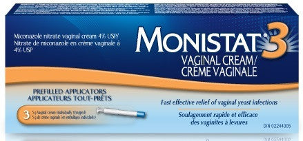 MONISTAT 3 DAY PREFILLED CREAM 5G - Queensborough Community Pharmacy
