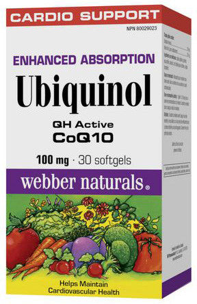 WEBBER UBIQUINOL 100MG SOFT GEL 30'S - Queensborough Community Pharmacy
