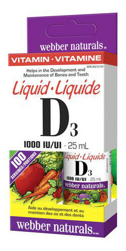 WEBBER VIT D3 1000IU LIQUID 25ML - Queensborough Community Pharmacy