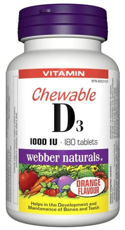 WEBBER VIT D3 CHEW 1000IU ORANGE 180'S - Queensborough Community Pharmacy