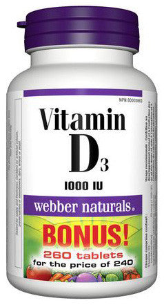 WEBBER VIT D3 1000IU BNS TABS 260'S - Queensborough Community Pharmacy