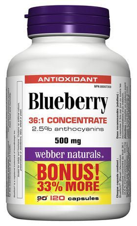 WEBBER BLUEBERRY 500MG 120'S - Queensborough Community Pharmacy