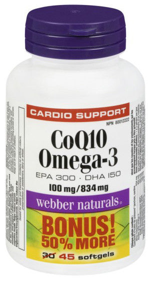 WEBBER COENZYME Q10&OMEGA 3 30+15'S - Queensborough Community Pharmacy