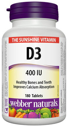 WEBBER VIT D3 400IU TABS 180'S - Queensborough Community Pharmacy