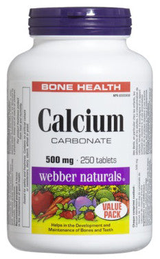 WEBBER CALCIUM CARB 500MG TABS 250'S - Queensborough Community Pharmacy