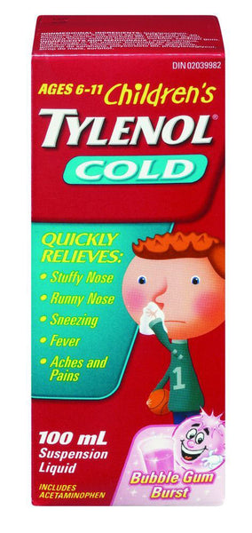 TYLENOL CHILD SUSP BUBBLE GUM 100ML - Queensborough Community Pharmacy