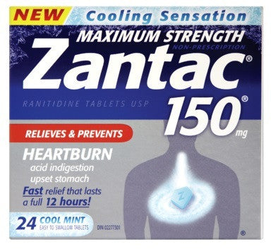 ZANTAC TABS COOL MINT 150MG 24'S - Queensborough Community Pharmacy
